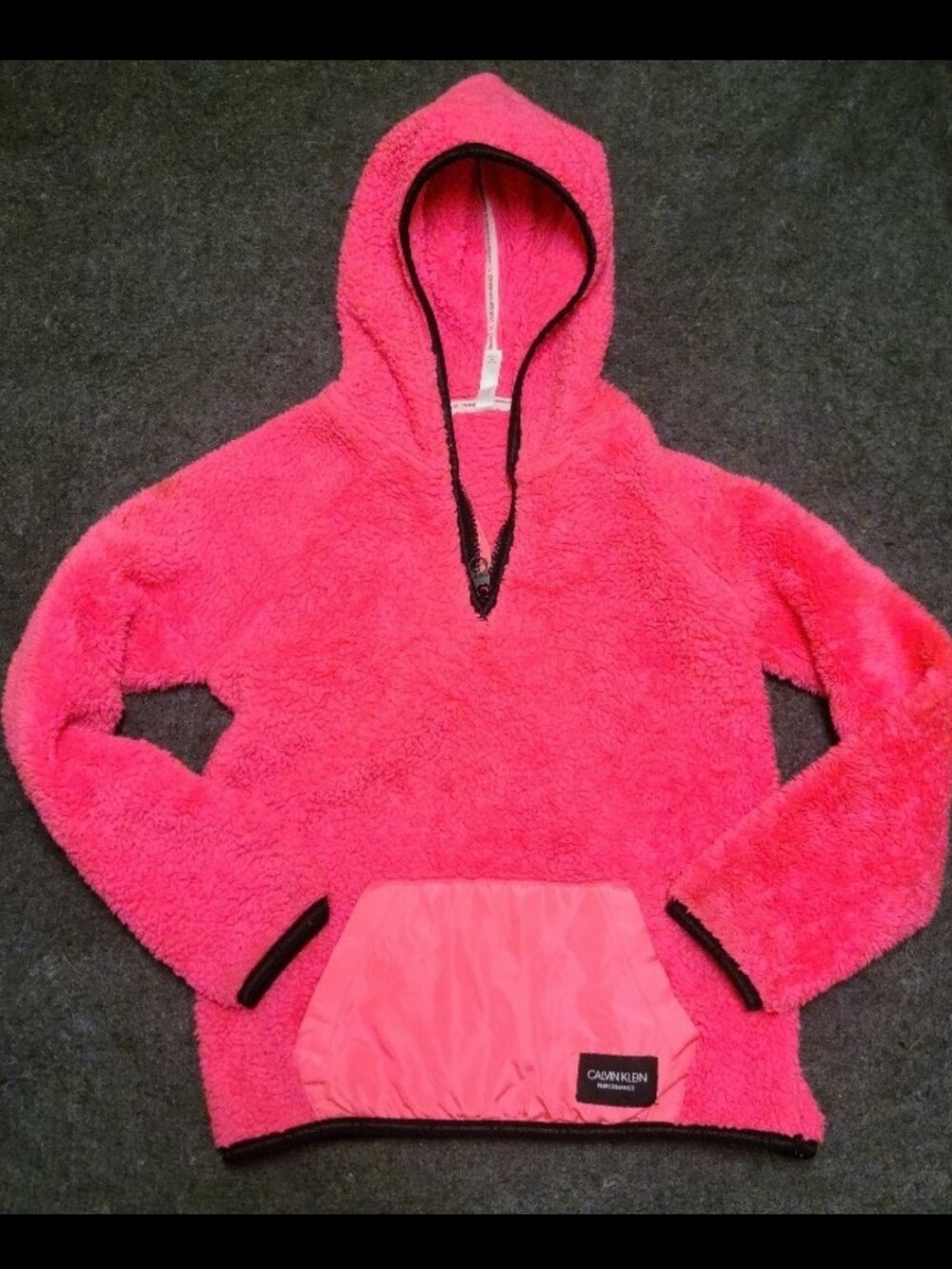 Calvin Klein Performance Girls Hot Pink Fleece Pullover Youth 10-12 Medium
